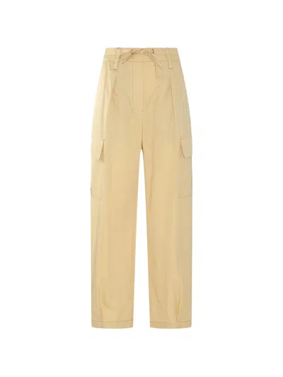 Brunello Cucinelli Drawstring Cargo Pants In Yellow