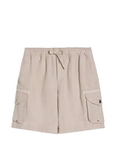 Brunello Cucinelli Kids' Drawstring Cargo Shorts In Nude
