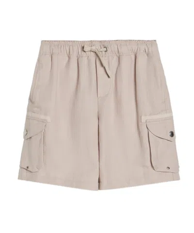 Brunello Cucinelli Kids' Drawstring Cargo Shorts In Neutral