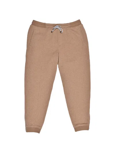 Brunello Cucinelli Drawstring Cashmere Track Pants In Brown