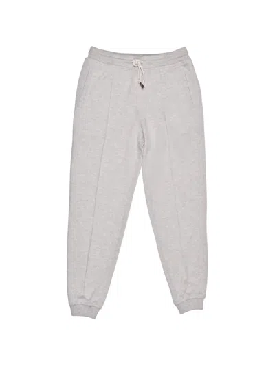 Brunello Cucinelli Drawstring Cashmere Track Pants In Gray