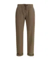 Brunello Cucinelli Cotton-silk Blend Joggers With Side Monile Detail In Brown