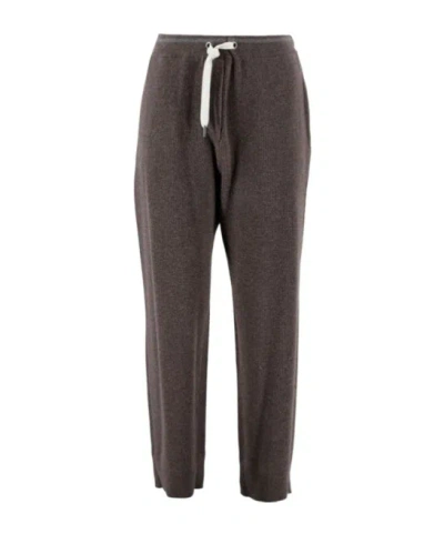 Brunello Cucinelli Drawstring Casual Pants In Brown