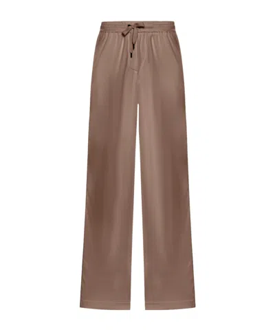 Brunello Cucinelli Drawstring Casual Pants In Brown