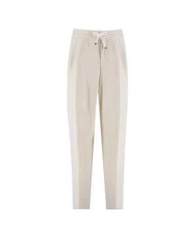 BRUNELLO CUCINELLI BRUNELLO CUCINELLI ELASTICATED WAISTBAND DRAWSTRING PANTS