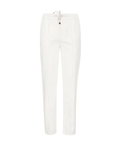 Brunello Cucinelli Drawstring Chino Trousers In White