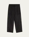 Brunello Cucinelli Drawstring Cotton Gauze Track Pants In Black