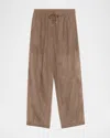 Brunello Cucinelli Drawstring Cotton Gauze Track Pants In C8705 Chocolate
