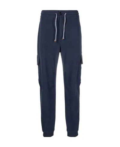 Brunello Cucinelli Drawstring Cotton Track Pants In Black