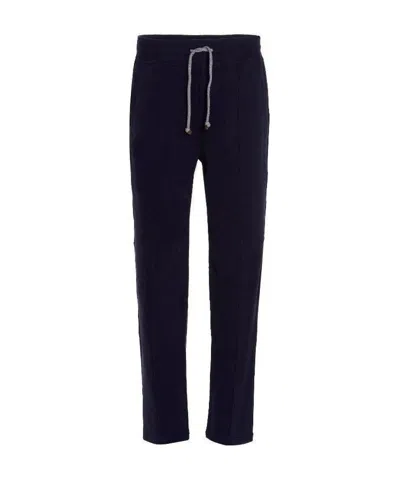 Brunello Cucinelli Drawstring Cotton Track Trousers In Black