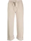 Brunello Cucinelli Drawstring Cropped Track Pants In Neutrals