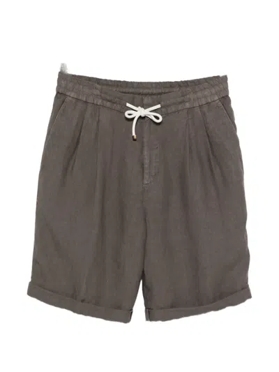 Brunello Cucinelli Drawstring Cuffed Shorts In Brown