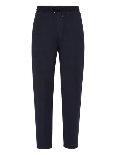 Brunello Cucinelli Drawstring-cuffed Track Pants In Blue