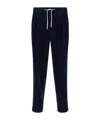 Brunello Cucinelli Drawstring Elastic Waist Casual Pants In Blue