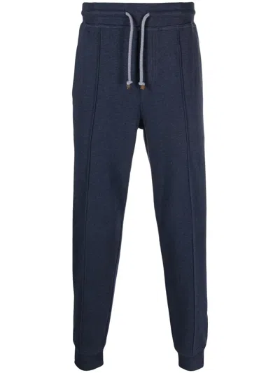 Brunello Cucinelli Drawstring Fastening Track Trousers In Navy