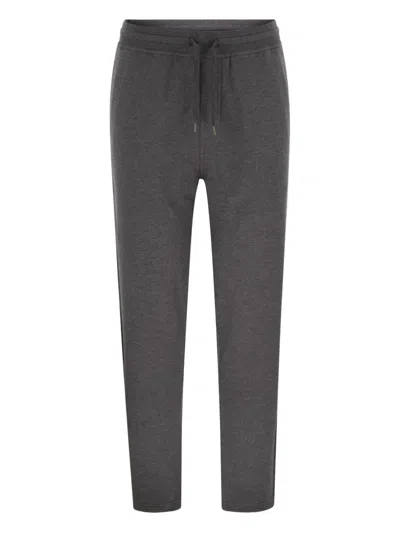 Brunello Cucinelli Trousers Tapered Leg Side And Back Pockets In Gray