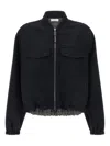 Brunello Cucinelli Shiny Zipper Pull Puffer Jackets Blue In Blue
