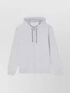 Brunello Cucinelli Drawstring Hood Cotton Blend Sweatshirt In Blue