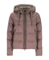 Brunello Cucinelli Drawstring Hooded Down Jacket In Purple