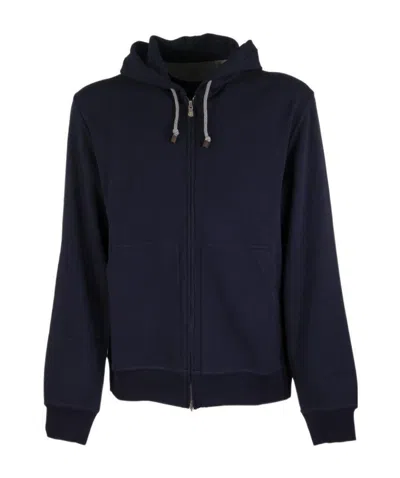 Brunello Cucinelli Drawstring Hooded Sweatshirt In Black