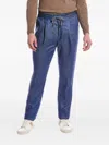 Brunello Cucinelli Drawstring Jeans In Blue