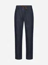 Brunello Cucinelli Embellished Tapered Jeans In Blue