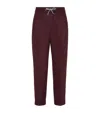 Brunello Cucinelli Trousers With Double Pleats And Drawstring In Burgundy