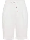 Brunello Cucinelli Drawstring Bermuda Shorts In 白色