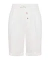 Brunello Cucinelli Linen And Cotton Shorts In White