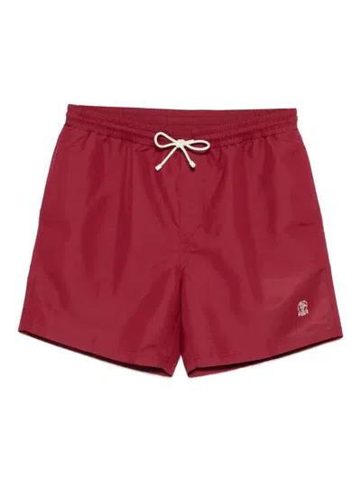 BRUNELLO CUCINELLI DRAWSTRING LOGO SWIM SHORTS