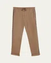 Brunello Cucinelli Drawstring Monili-trim Spa Cotton Silk Joggers In Chocolate Butter