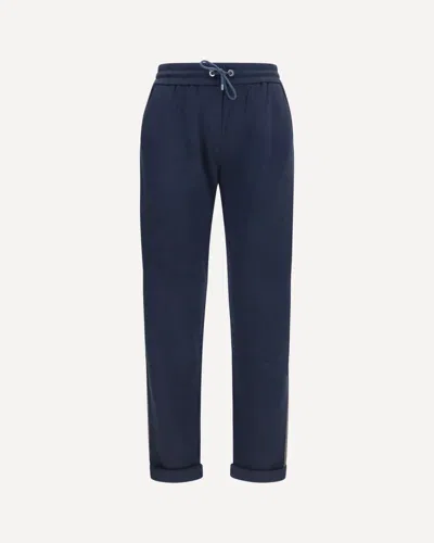Brunello Cucinelli Drawstring Pants In Cotton And Silk Blend In Animal Print