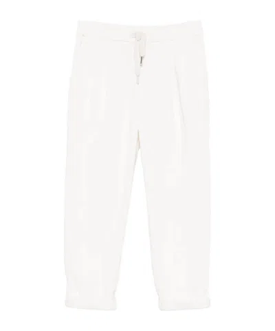 Brunello Cucinelli Kids' Drawstring Pants In White