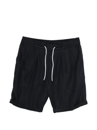 Brunello Cucinelli Drawstring Pleated Shorts In Black