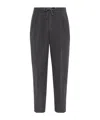 Brunello Cucinelli Drawstring Pleated Tapered-leg Trousers In Black