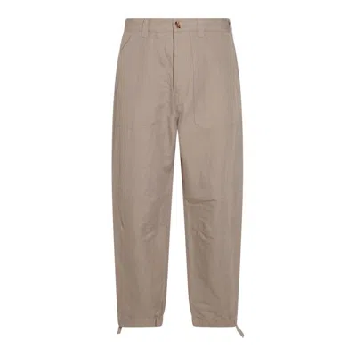 Brunello Cucinelli Drawstring Relaxed Fit Trousers In Kaky