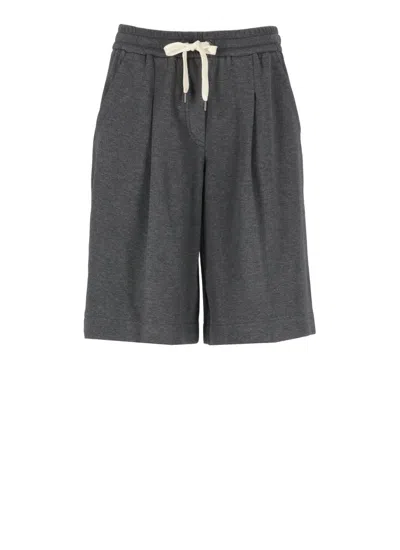Brunello Cucinelli Drawstring Shorts In Grey