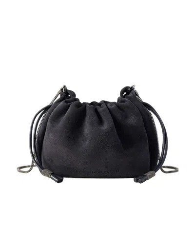 Brunello Cucinelli Drawstring Shoulder Bag In Black