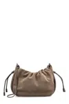 Brunello Cucinelli Drawstring Shoulder Bag In Brown