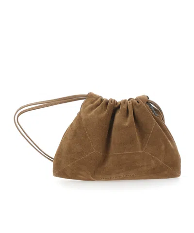 Brunello Cucinelli Drawstring Crossbody Bag In Brown