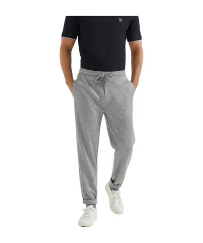Brunello Cucinelli Drawstring Slim-fit Joggers In Gray