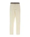 Brunello Cucinelli Cable Knit Cashmere Pants With Ribbed Cuffs In Neutral