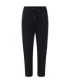 Brunello Cucinelli Women Track Trousers In Lightweight Stretch Cotton Fleece With Moniline In Black