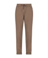 Brunello Cucinelli Drawstring-waist Tapered Trousers In Brown