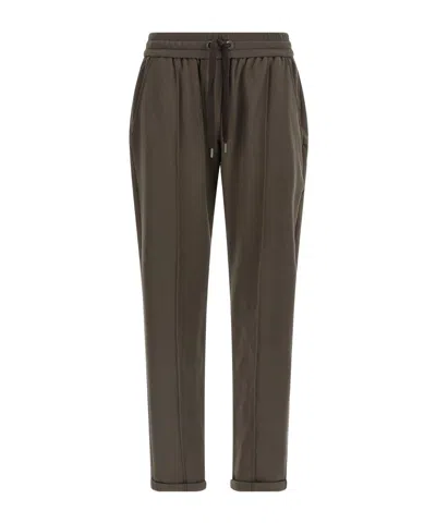 Brunello Cucinelli Drawstring Sweatpants In Brown