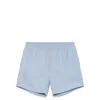Brunello Cucinelli Branded Drawstring Swimshorts In Light Blue