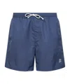 Brunello Cucinelli Straight-leg Mid-length Logo-embroidered Swim Shorts In Blue