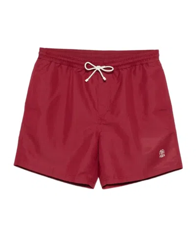 BRUNELLO CUCINELLI DRAWSTRING LOGO SWIM SHORTS