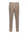 Brunello Cucinelli Trousers Linen Elastic Waistband In Gray
