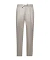 Brunello Cucinelli Drawstring Tapered Leg Trousers In Nude